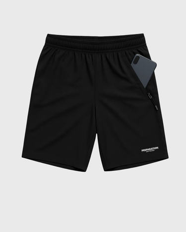 Persevere Shorts on soft gray background