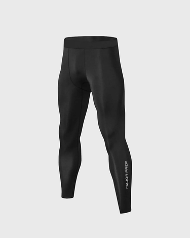 Major Prep Compression Tights on soft gray background