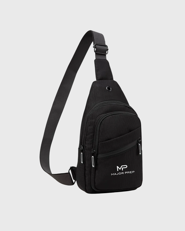 MP Strap Bag on soft gray background
