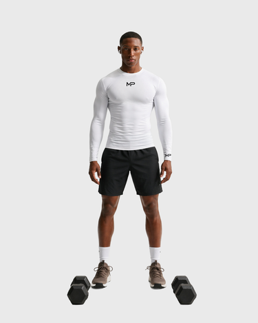 MP Long Sleeve Compression product photo, soft gray background
