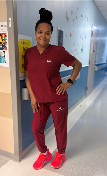 Maroon Scrub Set - Ladies