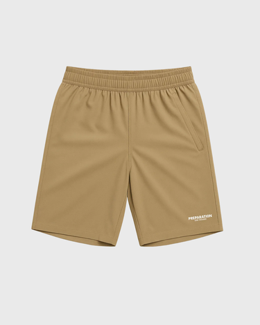 Persevere Shorts on soft gray background
