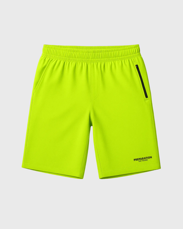 Persevere Shorts on soft gray background
