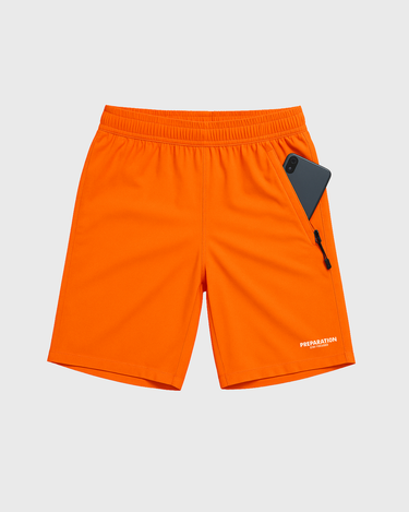 Persevere Shorts on soft gray background