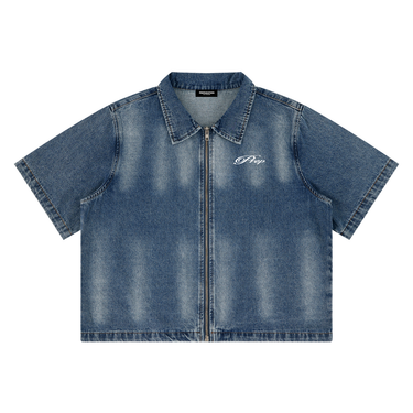 Prep Full-Zip Denim Shirt