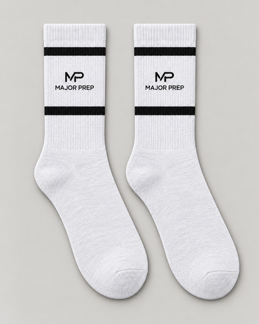 MP Socks - Black on soft gray background