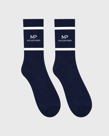 MP Socks - Black on soft gray background