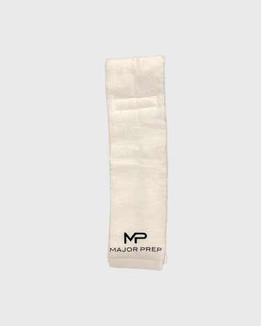 MP Towels on soft gray background
