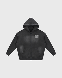 Major Prep Washed Two Way Zip Hoodie product photo, soft gray background