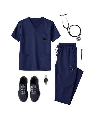 Men Scrub Set - Navy