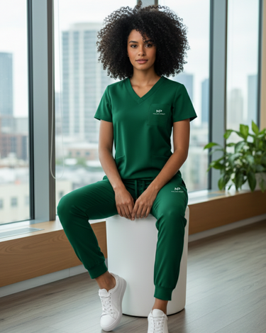 Hunter Green Scrub Set - Ladies