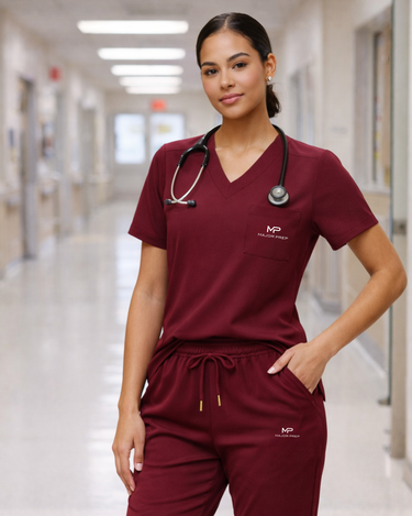Maroon Scrub Set - Ladies