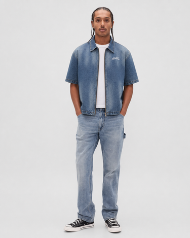 Prep Full-Zip Denim Shirt
