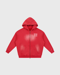 Major Prep Washed Two Way Zip Hoodie product photo, soft gray background