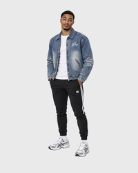 Prep Denim Jacket product photo, soft gray background