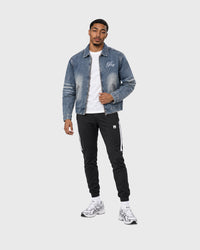 Prep Denim Jacket product photo, soft gray background