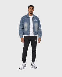 Prep Denim Jacket product photo, soft gray background