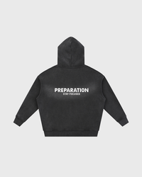 Major Prep Washed Two Way Zip Hoodie product photo, soft gray background