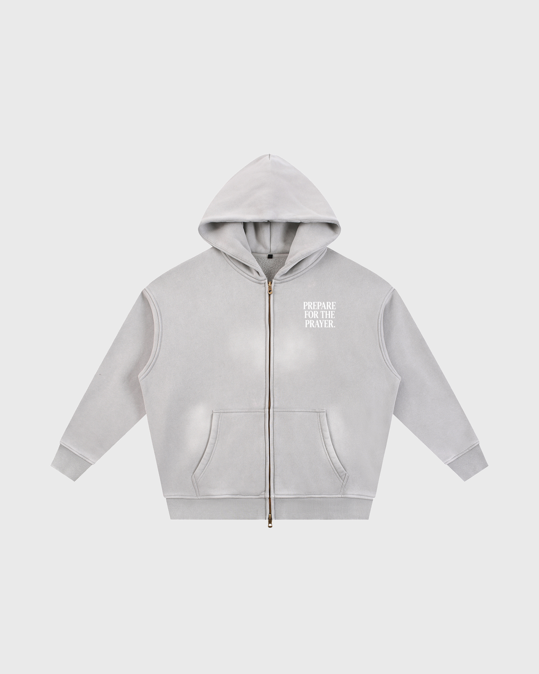 Major Prep Washed Two Way Zip Hoodie product photo, soft gray background