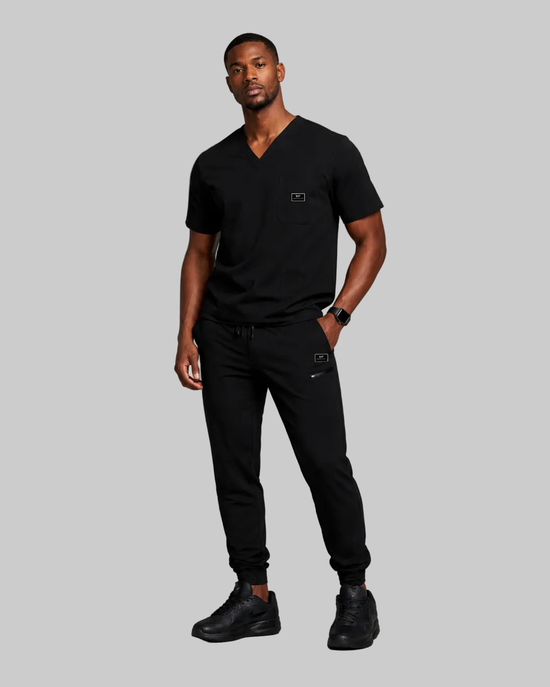 Men Scrub Set - Black