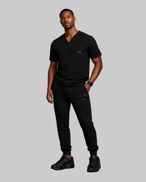 Men Scrub Set - Black