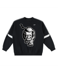 SBI Cougar Taped Crewneck in Black on a clean white studio background