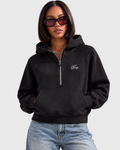 Graceful Cropped Half Zip Hoodie