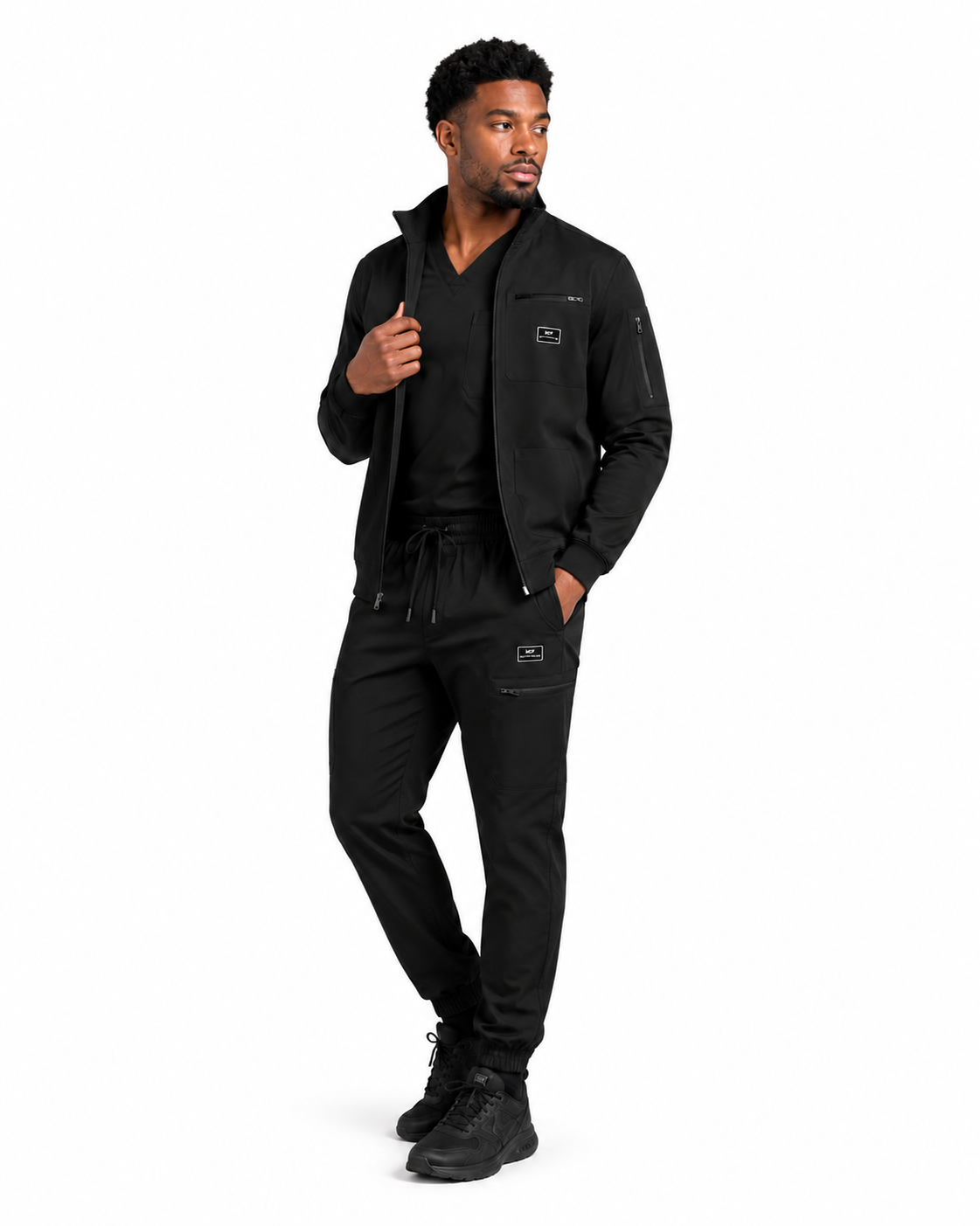Men Scrub Bundle - Black on a clean white studio background